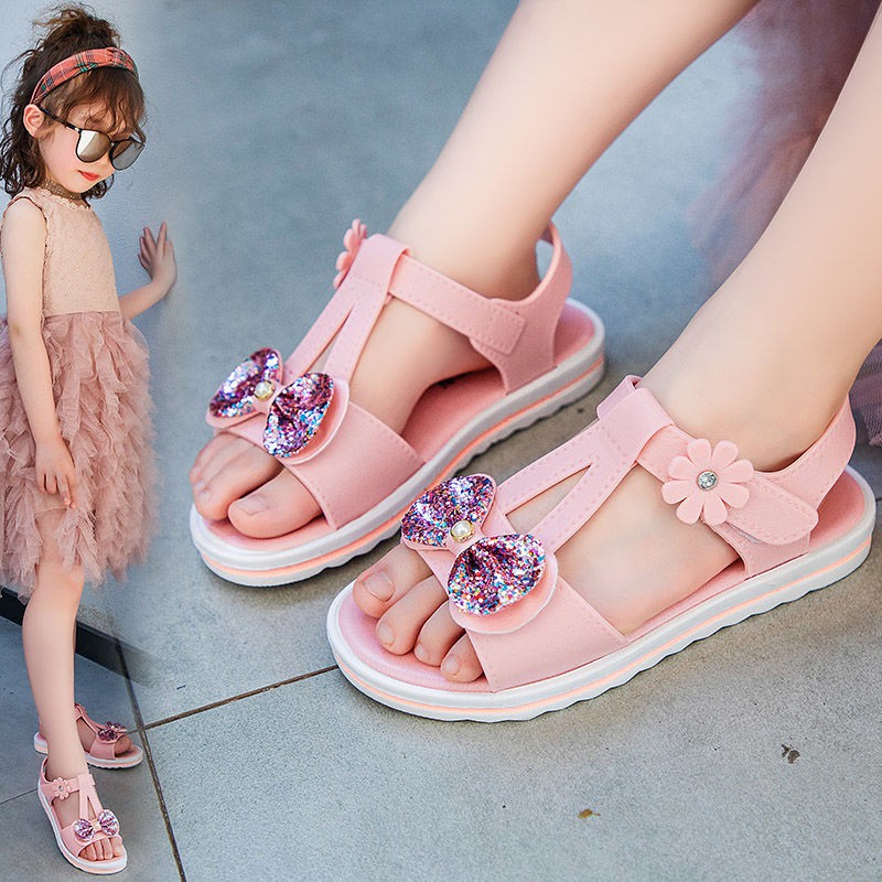 Giày sandal đế mềm phong cách Hàn Quốc thời trang đi biển dành cho bé gái