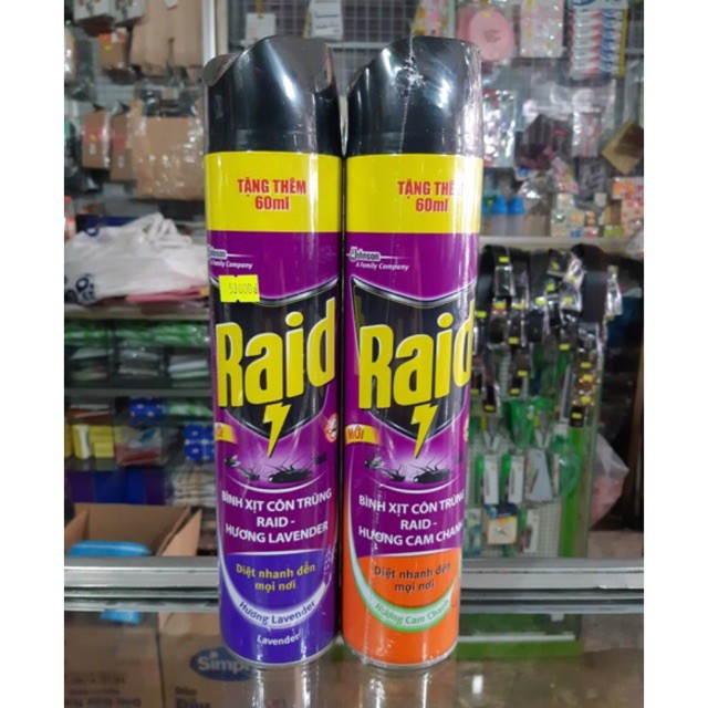 (Combo) 3 bình xịt côn trùng Raid 600ml TẶNG 10%(660ml)