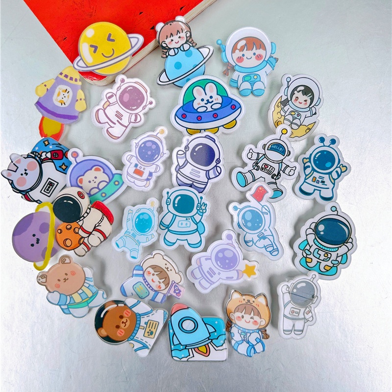 Huy hiệu, phụ kiện pin cài trang trí áo, balo, túi ví mẫu phi hành gia 🍀Clovershop68🍀