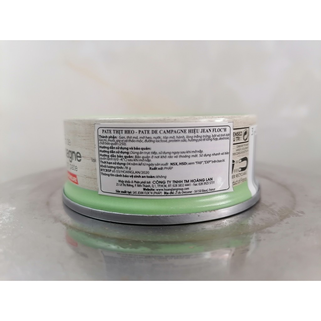 [78g – XANH LÁ] Pa tê đồng quê vị truyền thống[France] JEAN FLOCH Campaign Pate (alc-hk)