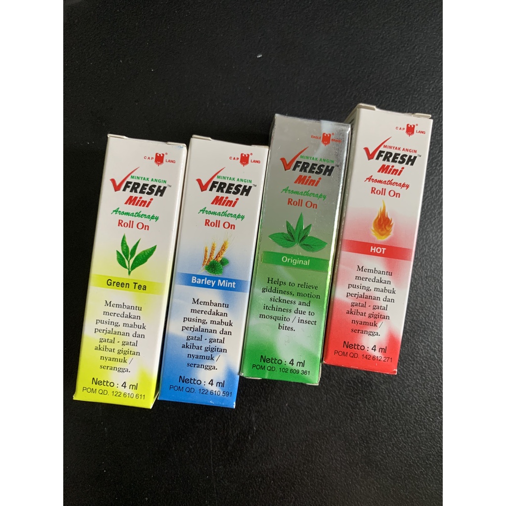 [CHÍNH HÃNG] Dầu Bi Lăn VFRESH 4ml đủ mùi hương Đỏ - Xanh Dương - Xanh Lá - Vàng - Tím