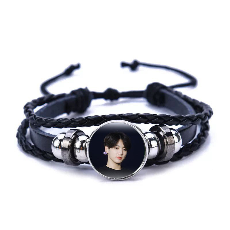 Vòng tay da lộn IN HÌNH BTS V SUGA RM J-HOPE JIN JIMIN JUNGKOOK idol thần tượng kpop mẫu ngẫu nhiên