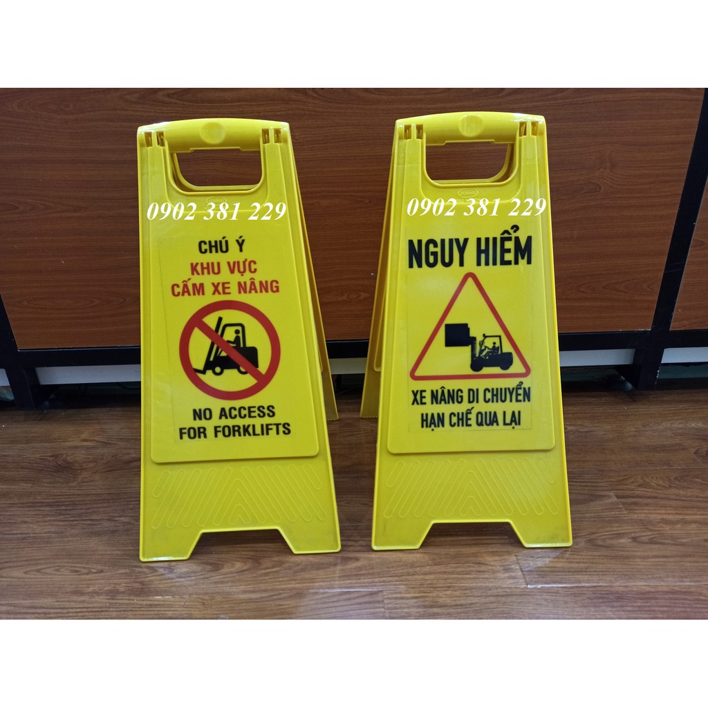 Biển cảnh báo XE NÂNG chữ A - gấp gọn