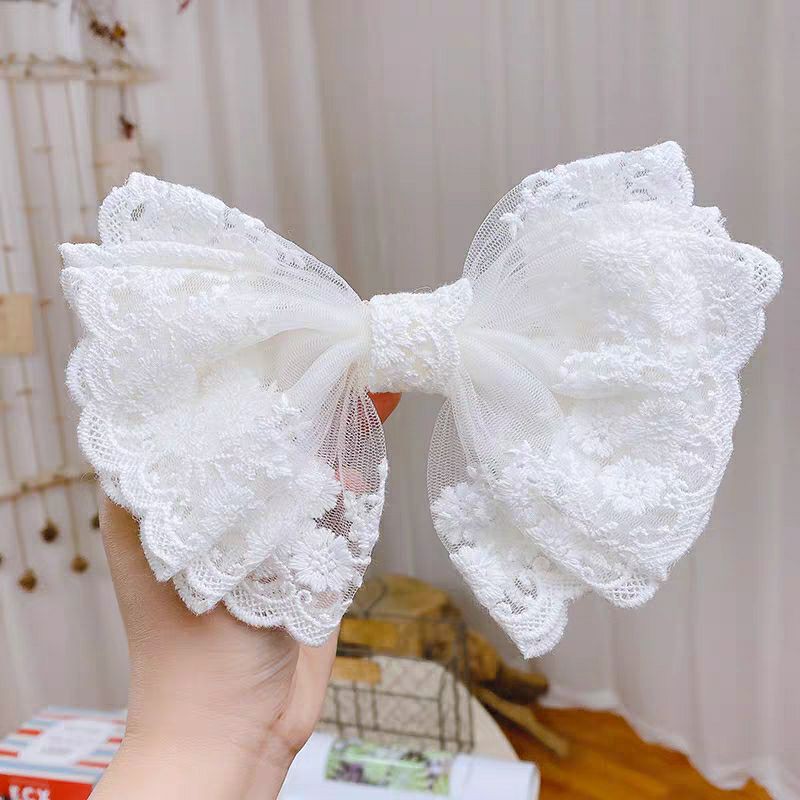 Kẹp tóc nơ ren tiểu thư Hàn Quốc