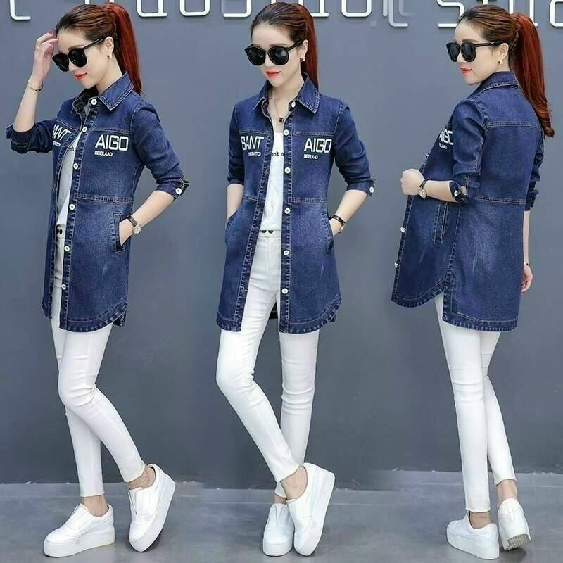 ÁO KHOÁC JEAN FORM DÀI SANNT AIGO