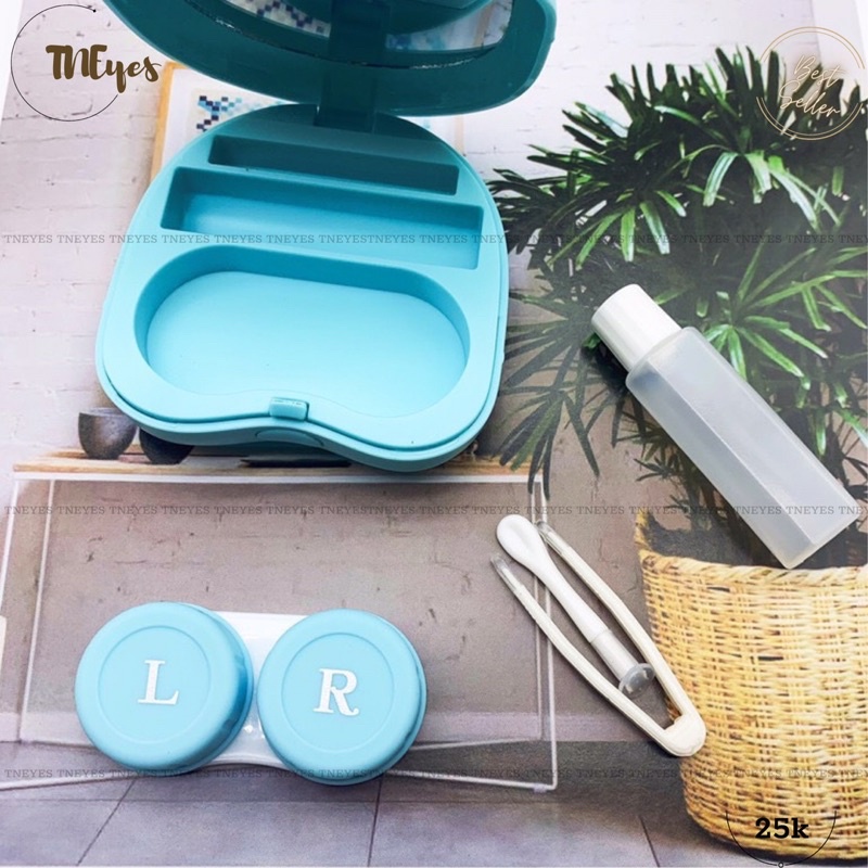 Khay Gương Đựng Lens Kính Áp Tròng Có Gương Full Dụng Cụ Đeo