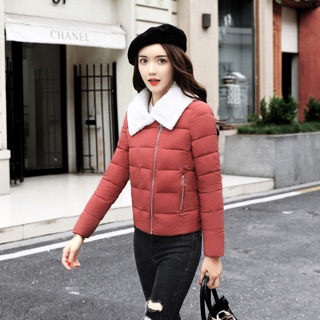 Áo phao nữ ngắn khoá chéo