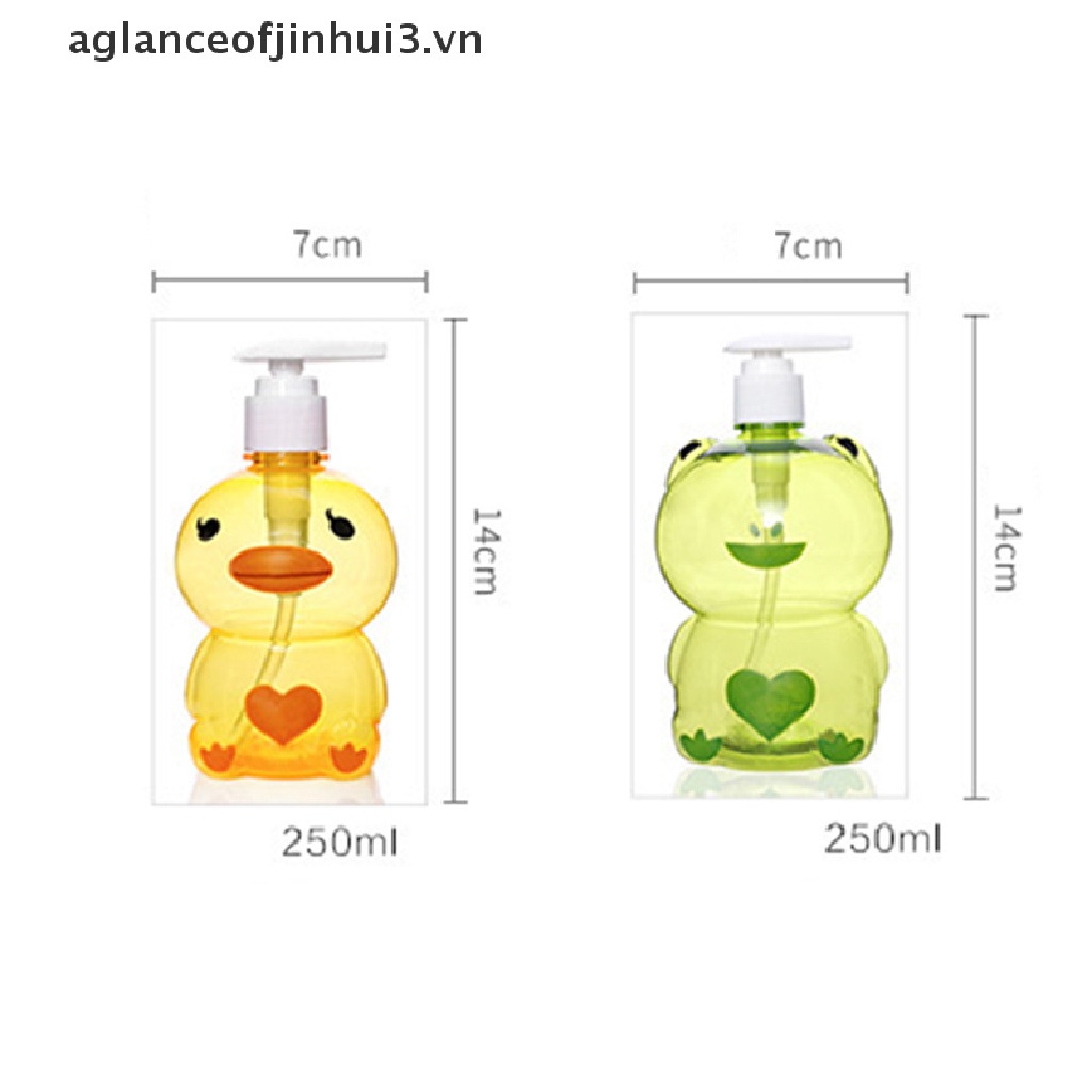 Bình Đựng Xà Phòng Dạng Nhấn Hình Động Vật / Ếch / Vịt Dễ Thương 250ml