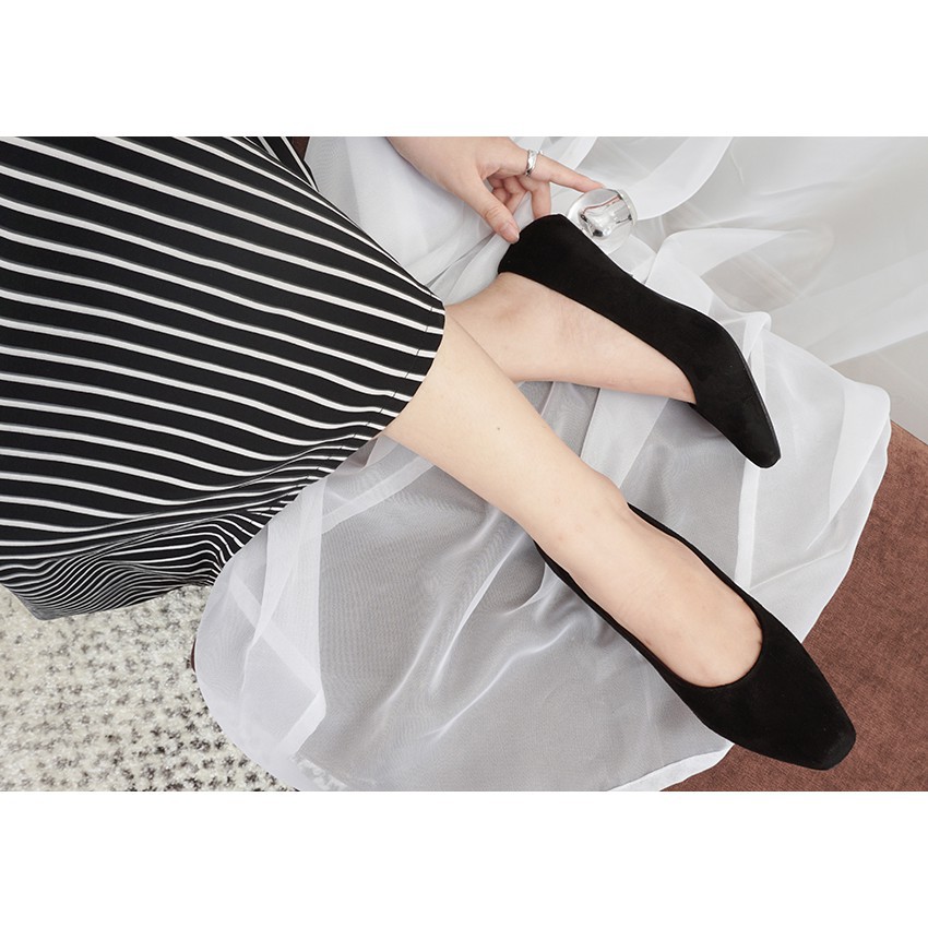 Giày Cao Gót Nữ JOTI Jamie 3293VN7 - Mũi Vuông Bít Gót Đế Trụ Vuông Cao 7cm Da Bò Thật - Mang Công Sở Dự Tiệc