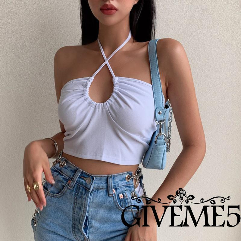 Áo Croptop Sát Nách Màu Sắc Đơn Giản Quyến Rũ Cho Nữ