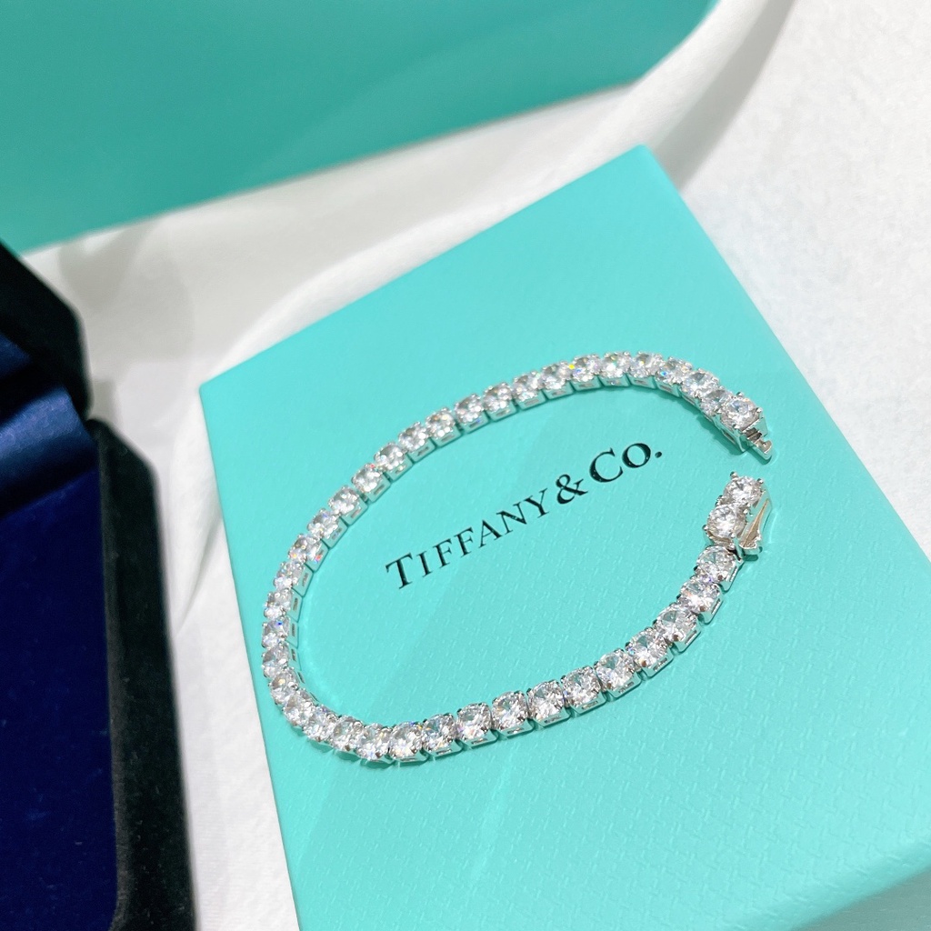 Vòng Tay Mạ Bạc 925 Đính Kim Cương 4mm Dành Cho Nữ 17cm