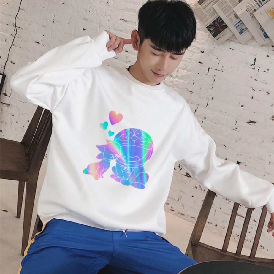 Áo Sweater Nam Nữ form rộng 🔴 Áo Sweater In Doremon Tán Gái Phản Quang | CoolZy