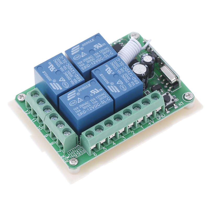 Bo mạch thu hỗ trợ điều khiển từ xa không dây Dc 12v 10a 433mhz 4ch