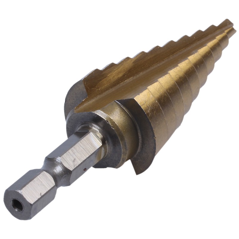 Đầu khoan cắt đục lỗ hình nón lục giác HSS 4-22mm 4241 bằng titan