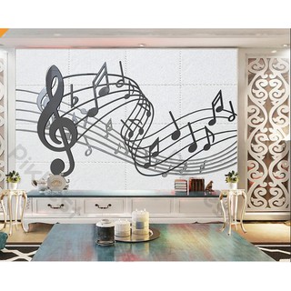 Tranh dán tường Nốt nhạc phong cách, tranh dán tường 3d hiện đại (tích hợp sẵn keo) MS662551