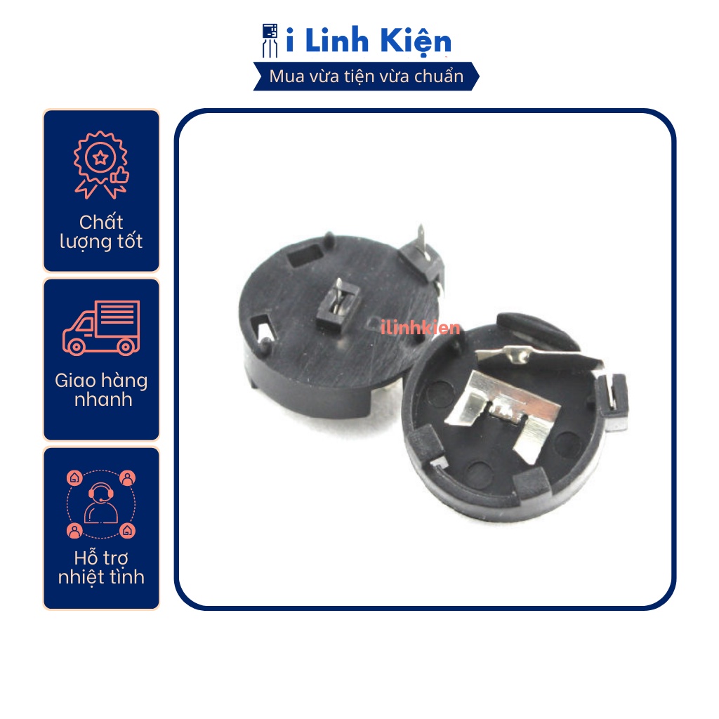 Đế pin CR1220 chân dán SMD, chân cắm DIP