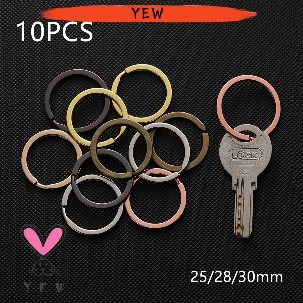 Set 10 Móc Khóa Tròn Bằng Thép Không Gỉ Nhiều Màu Sắc 25mm 28mm 30mm