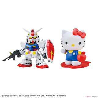 Mô hình lắp ráp Gunpla - BANDAI - Mèo Hello Kitty và SD Gundam RX-78-2