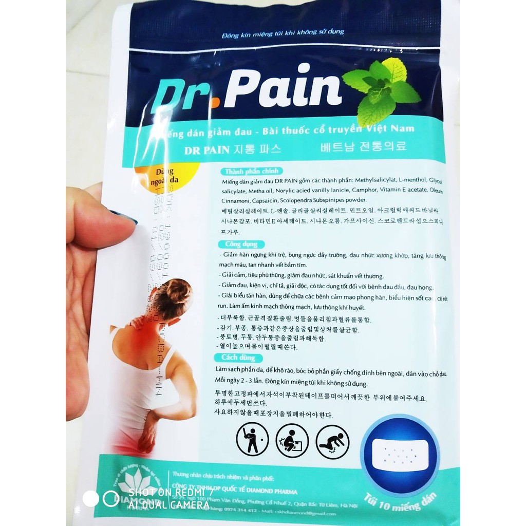 Miếng dán giảm đau Dr Pain - hộp 50 miếng