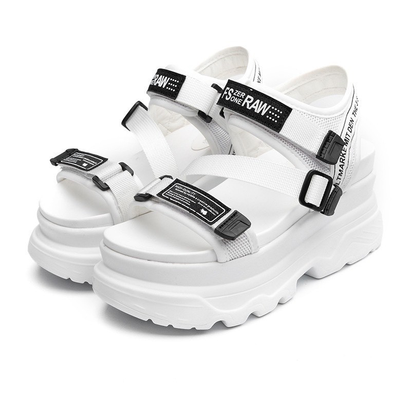 (2 MÀU) Sandal nữ thời trang Ulzang kiểu dáng đế cao quai RAWM cao cấp 2 màu nữ tính