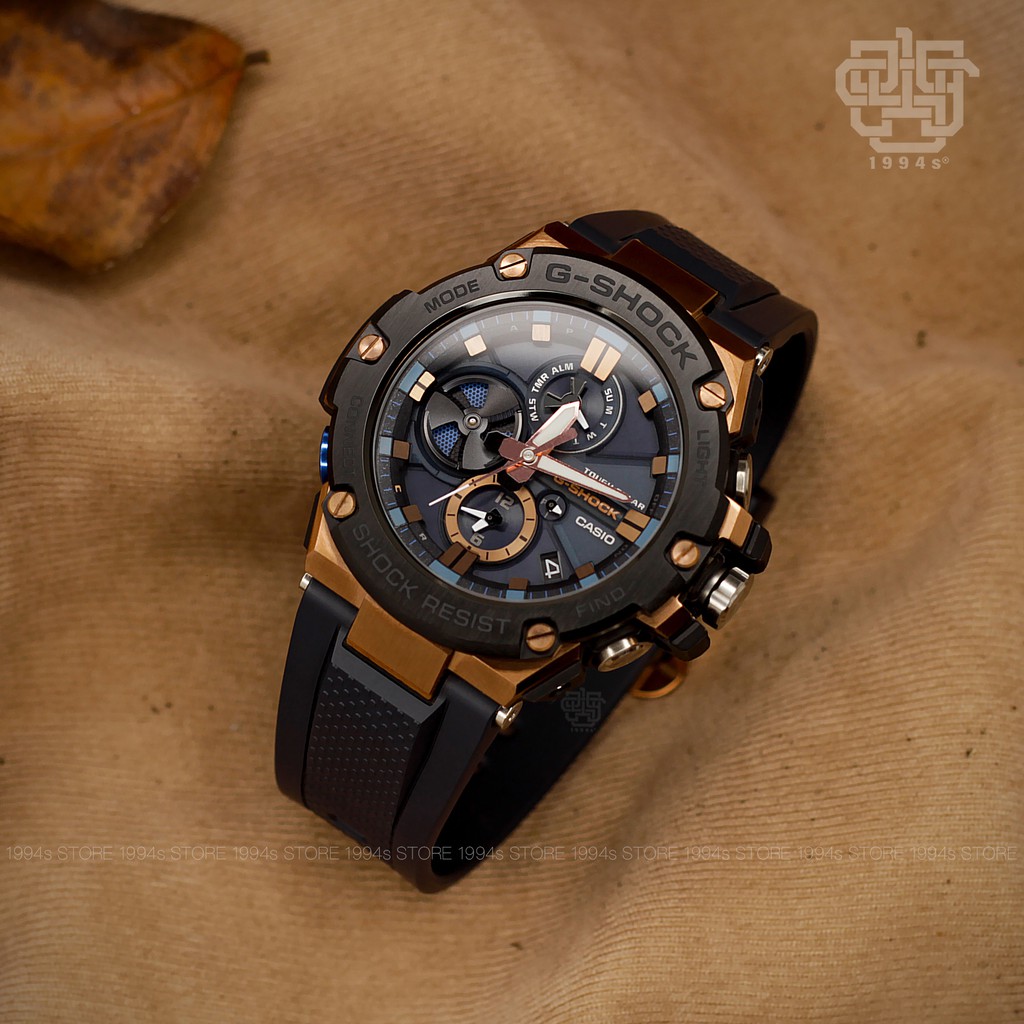 Đồng hồ nam Casio G-SHOCK GST-B100 / GST-B100G-2A kết nối Bluetooth, chống va đập, hàng chính hãng