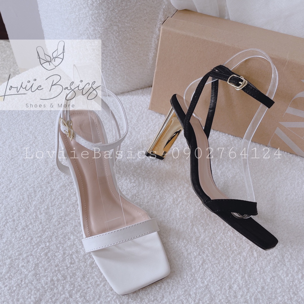 SANDAL CAO GÓT LOVIIE BASICS - GIÀY THỜI TRANG 5 PHÂN ĐẾ VUÔNG QUAI MẢNH CÔNG SỞ G200714 G220419