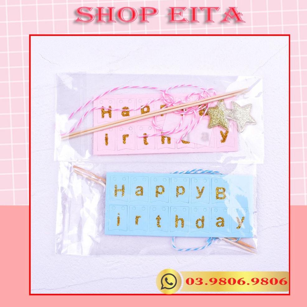 2 Khung dây happybirday trang trí bánh kem, trang trí bánh sinh nhật