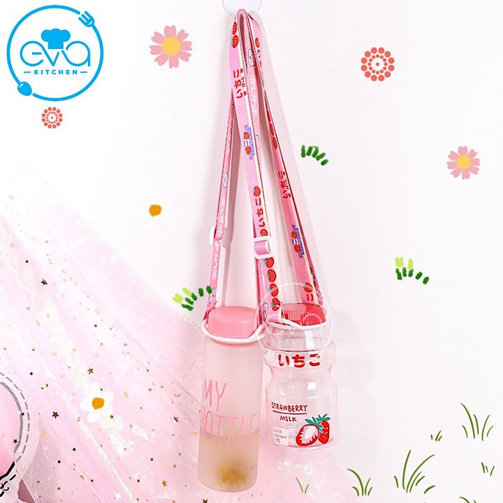 Dây Đeo Bình Nước Hoạt Hình Cute Có Vòng Khoá Silicone Co Giãn Phù Hợp Với Nhiều Size Bình Tiện Lợi M2821