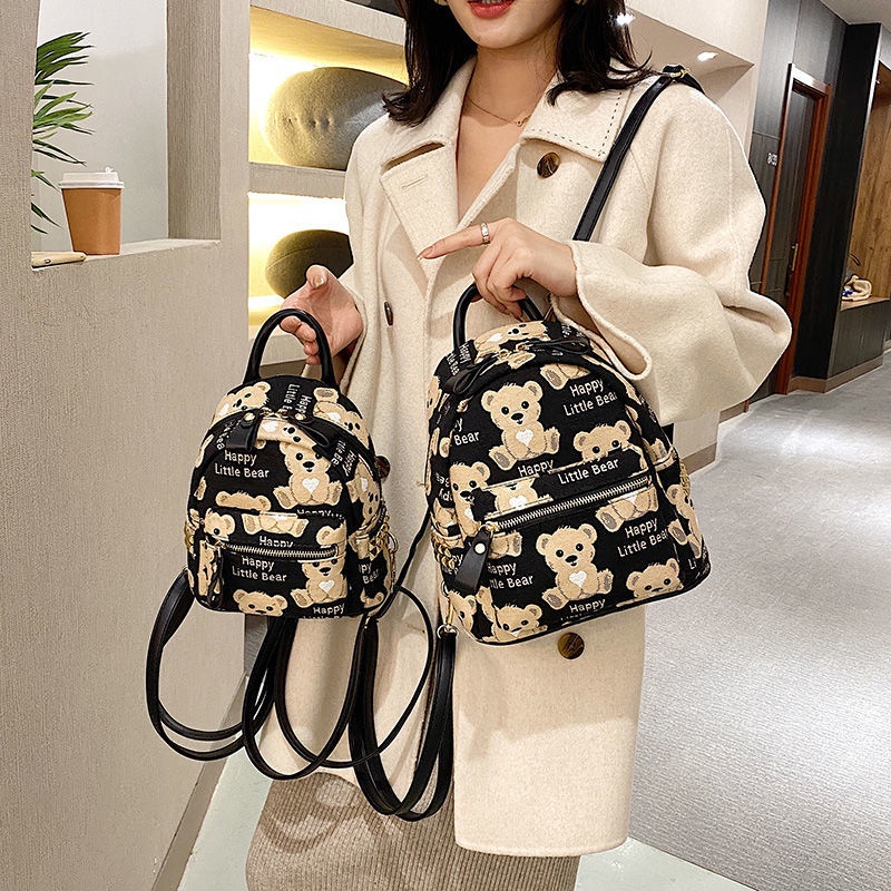 Ba lô CHUWANGLIN bằng vải canvas nhiều size tùy chọn in họa tiết thời trang cho nữ
