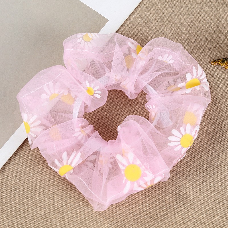 Dây buộc cột tóc Scrunchies hoa cúc rẻ đẹp Hàn Quốc