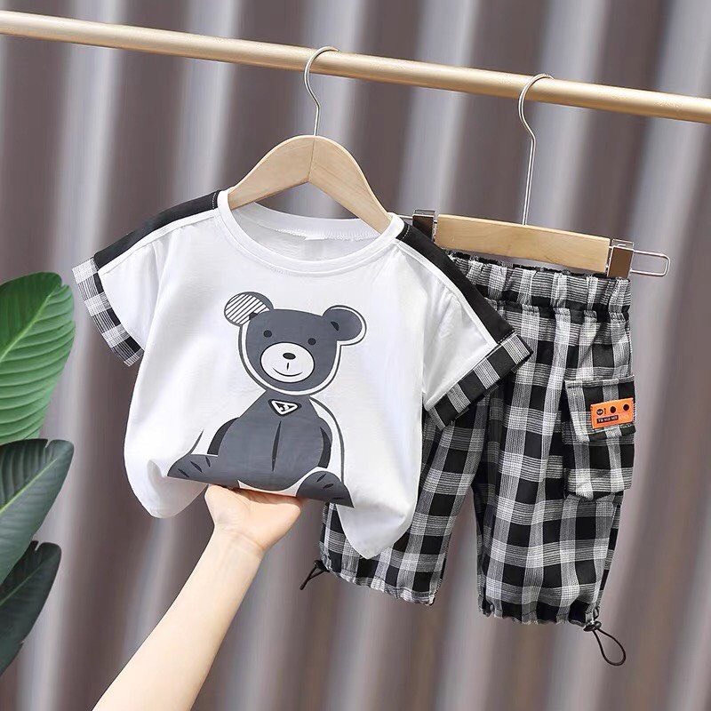 Bộ Quần Áo Mon Cộc Tay Mùa Hè Chất Vải Mềm Mịn, Thoáng Mát Cho Bé Trai Và Bé Gái Ken Store