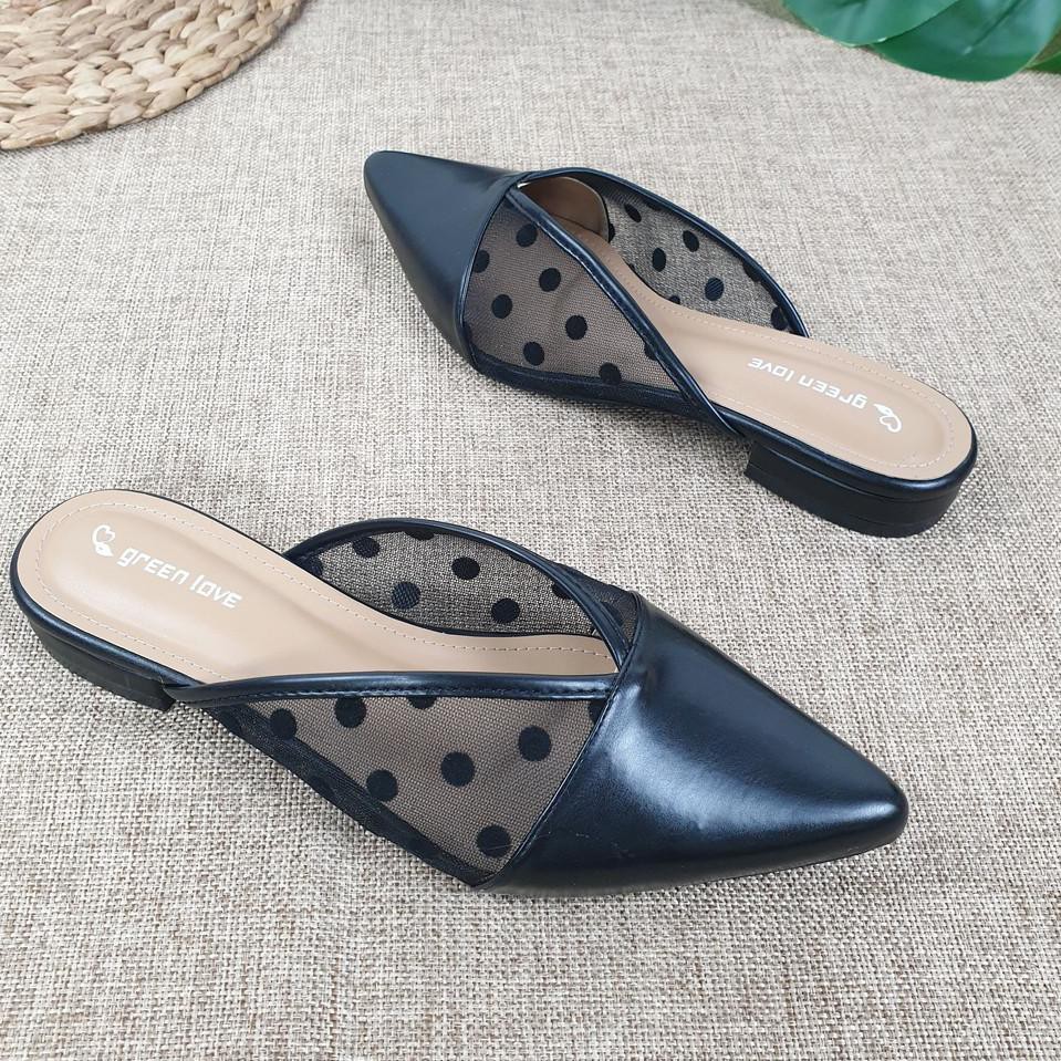 Dép Quai Ngang Họa Tiết Chấm Bi Xinh Xắn