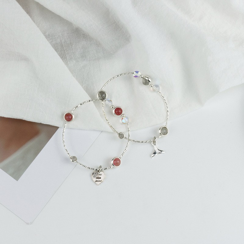 Vòng Đeo Tay Hình Đuôi Cá Đính Pha Lê Trái Tim Ngọt Ngào Dành Cho Nữ | BigBuy360 - bigbuy360.vn