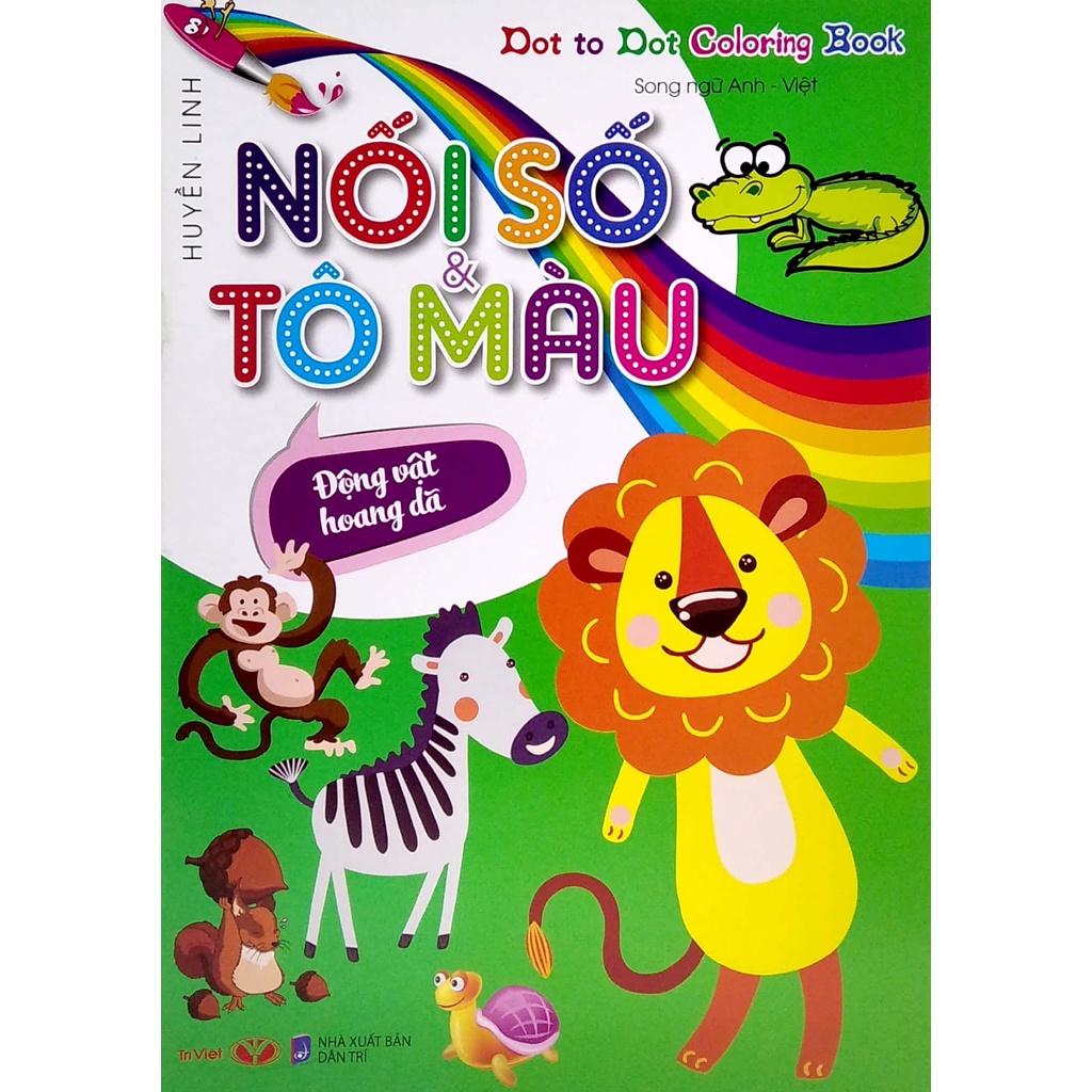 Sách Dot To Dot Coloring Book - Nối Số &amp; Tô Màu - Động Vật Hoang Dã
