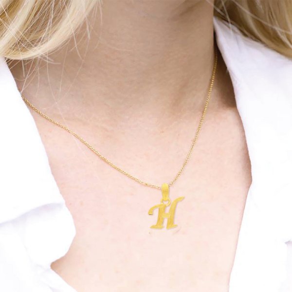 PRIMA Mặt Dây Chuyền Vàng 24K - BST Alphabet - Chữ H - 111P0598
