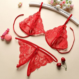 Bộ đồ lót sexy ren bướm màu đỏ S01
