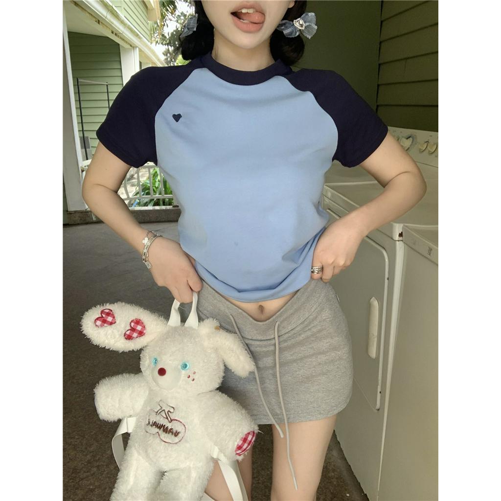 Áo Thun Dáng Ôm Màu Sắc Tương Phản Thời Trang 63184