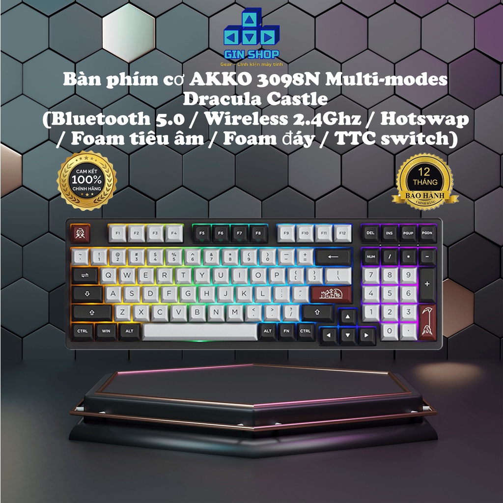 Bàn phím cơ AKKO 3098N Multi-modes Dracula Castle