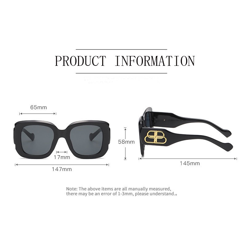 Kính râm gọng chữ nhật lớn phong cách Hàn Quốc cổ điển sành điệu cho nam nữ