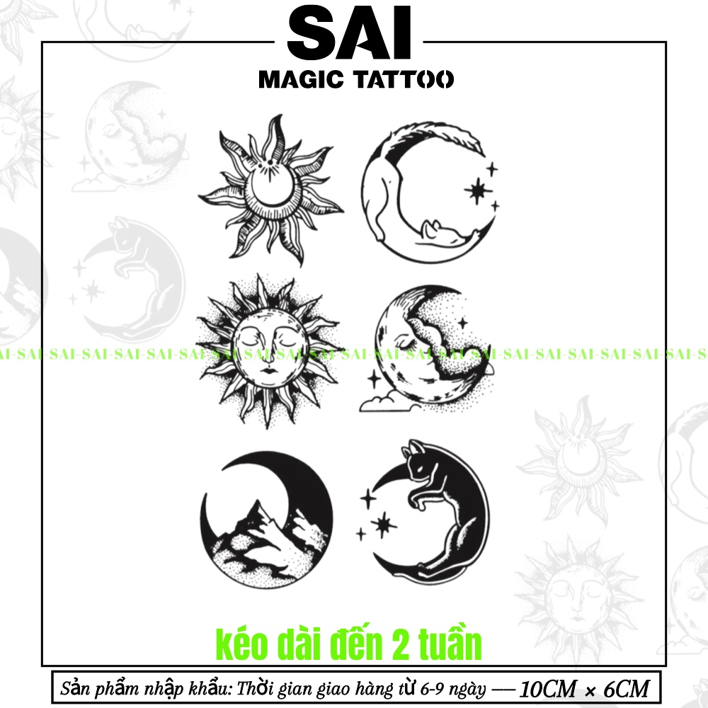 Miếng dán hình xăm tạm thời SAI MAGIC TATTOO 012 kích thước 10CM×06CM chống thấm nước lâu trôi lên đến 2 tuần