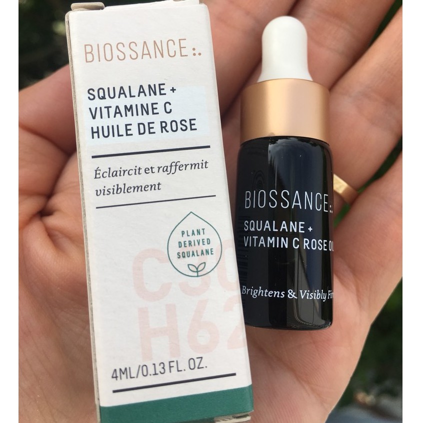 BIOSSANCE Dầu dưỡng ẩm sáng da hữu cơ Squalane + Vitamin C Rose Oil mini 4ml