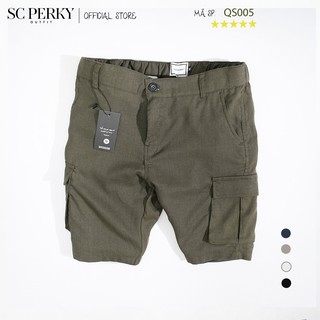 Quần Short Túi Hộp Nam - MSP: QS005 - Chât liệu vải đũi mềm, thấm hút mồ hôi - SC Perky Outfit