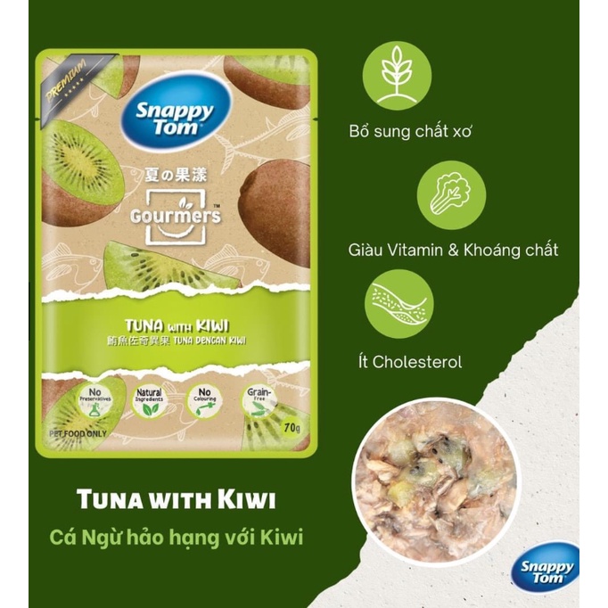 Pate SNAPPY TOM Goumers 70g - mix cá ngừ với trái cây cao cấp , thơm ngon .