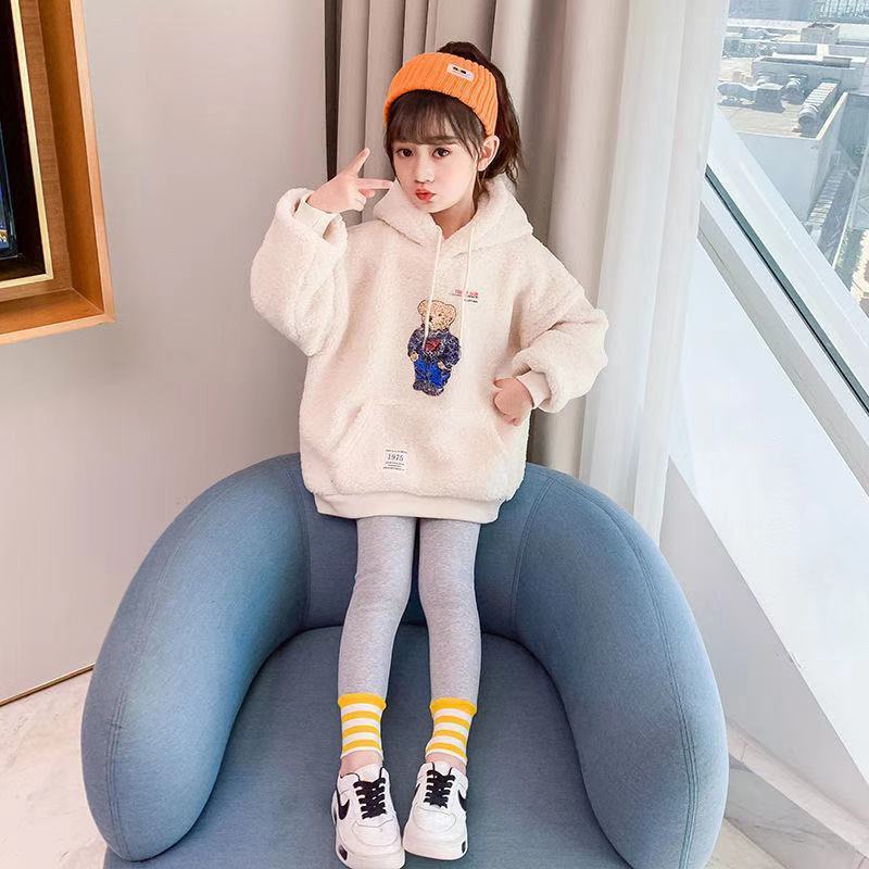 Áo Khoác Len Lông Cừu Dày Dặn Thời Trang Thu Đông Phong Cách Hàn Quốc Cho Bé Gái