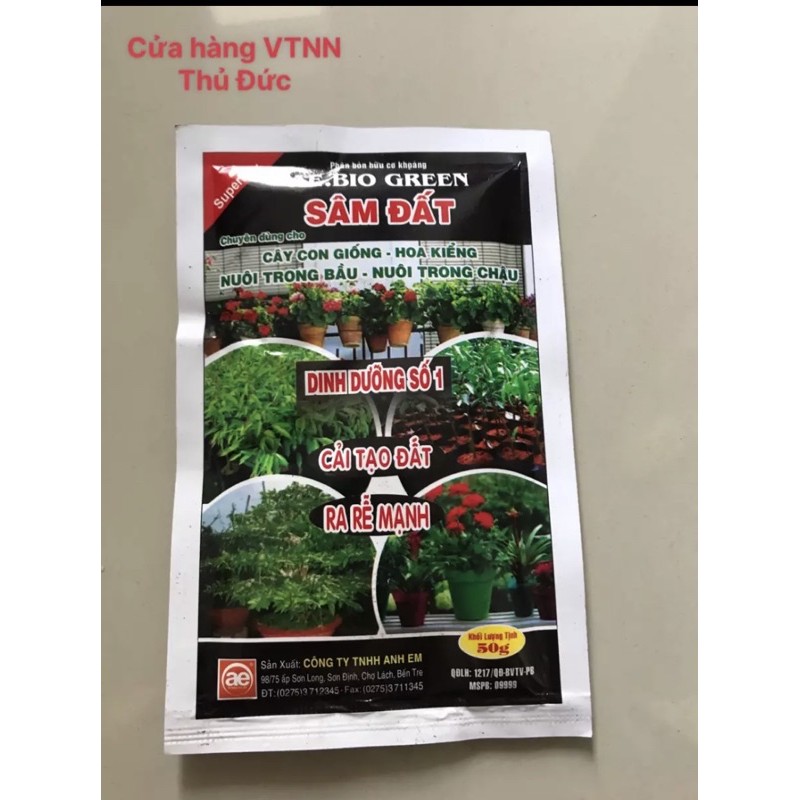 Phân bón hữu cơ khoáng Sâm đất gói 50gram