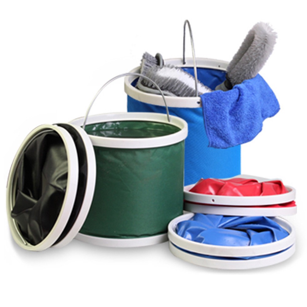 Xô câu cá xách tay B24 bằng vải bố 9L có thể xếp gọn phơi nắng trong cốp xe
