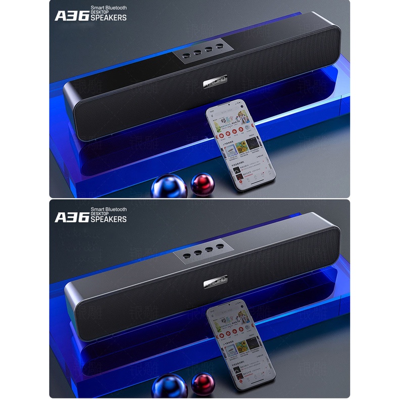 Loa vi tính A36  có 2 mẫu là cắm dây và BLUETOOH E350T công suất lớn  phù hợp dùng cho tivi/máy tính/điện thoại