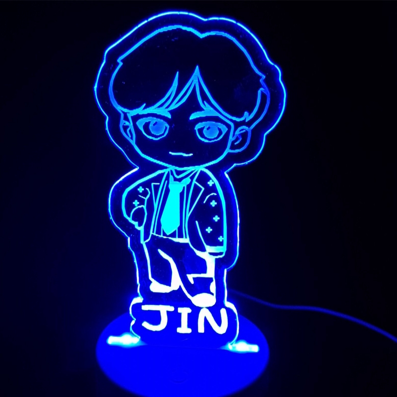 Đèn Led 3d Đổi Màu Hình Nhóm Nhạc Bts