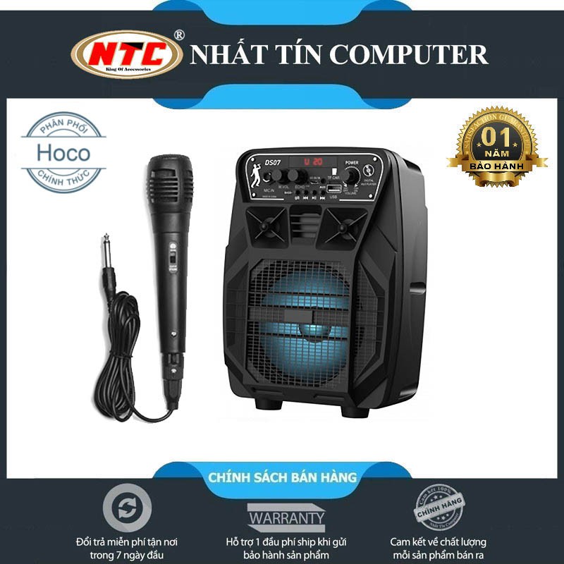 Loa karaoke mini Hoco DS07 loa bass lên đến 5.25 inch cực mạnh - tích hợp đèn led đa màu