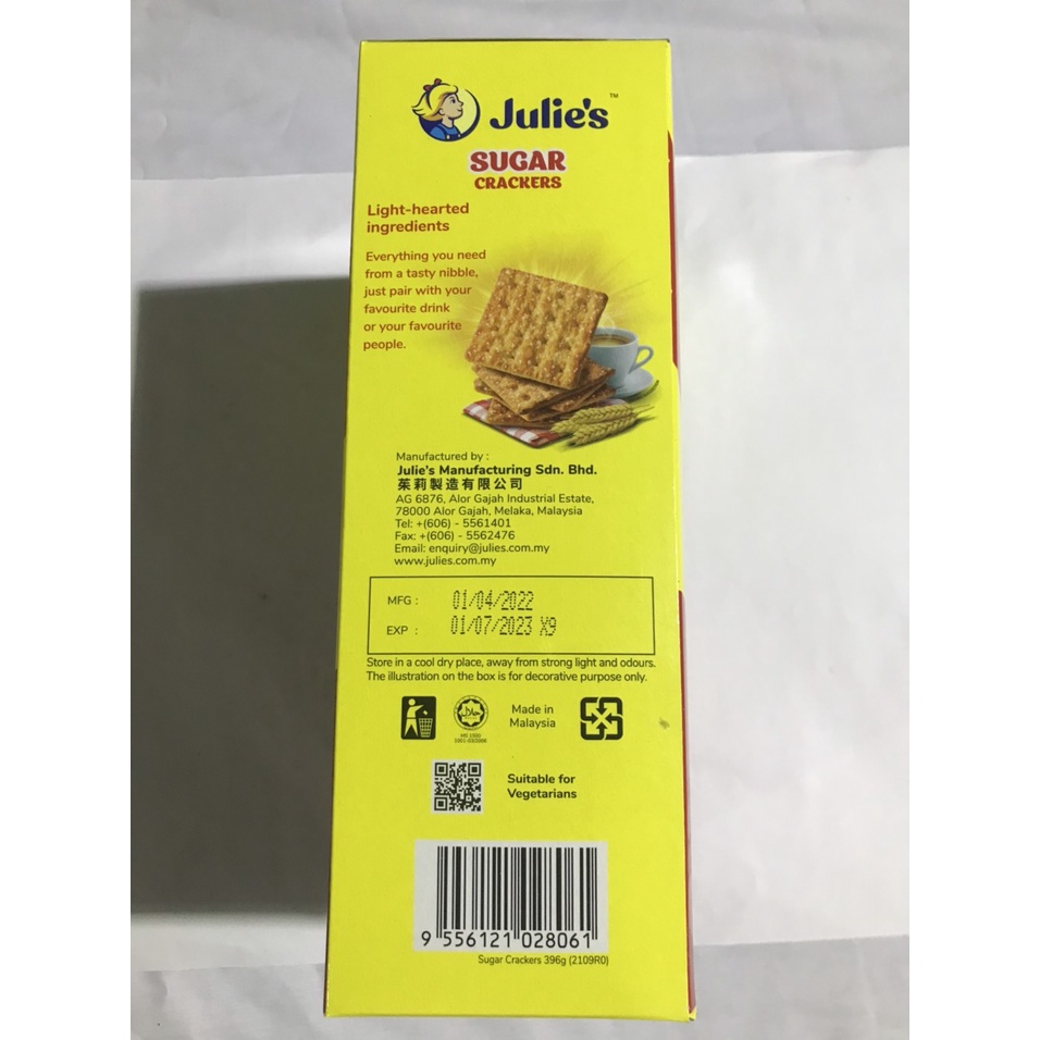 Bánh Quy Giòn Lúa Mì Đường Julie's Sugar Crackers (Hộp 396g)